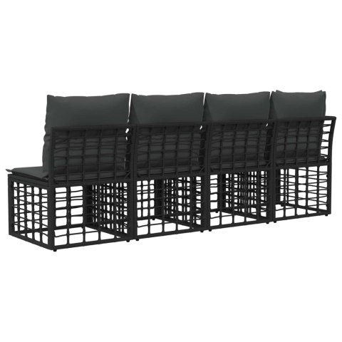 VidaXL Sofa ogrodowa 4-osobowa z lewym podłokietnikiem 4 pcs