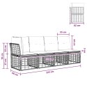 VidaXL Sofa ogrodowa 4-osobowa z lewym podłokietnikiem 4 pcs
