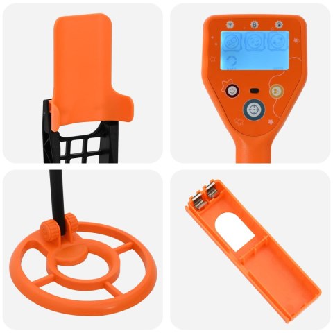VidaXL Wykrywacz metali z wyświetlaczem LCD 2 modele 19 cm cewka żółty