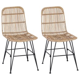 VidaXL Krzesło jadalniane 2 pcs naturalny 41 x 55 x 85 cm