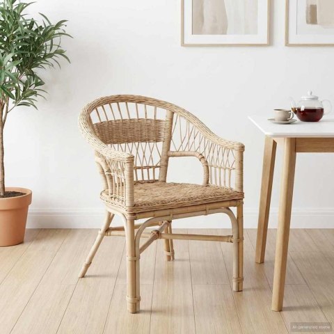 VidaXL Krzesło składane naturalny 60 x 60 x 81 cm rattan