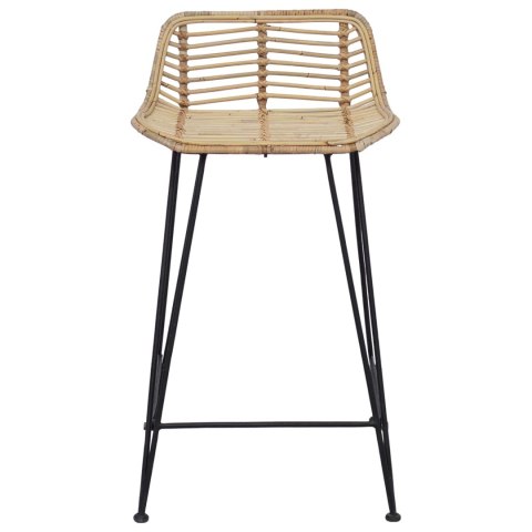 VidaXL Stołek barowy 2 pcs naturalny 44 x 45 x 76 cm Rattan i Stal