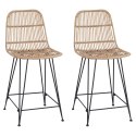 VidaXL Stołek barowy 2 pcs naturalny 44 x 54 x 96 cm Rattan i Stal