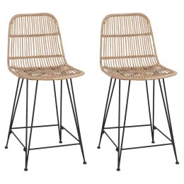 VidaXL Stołek barowy 2 pcs naturalny 44 x 54 x 96 cm Rattan i Stal