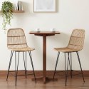 VidaXL Stołek barowy 2 pcs naturalny 44 x 54 x 96 cm Rattan i Stal