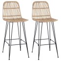 VidaXL Stołek barowy 2 pcs naturalny 44 x 55 x 109 cm Rattan i Stal