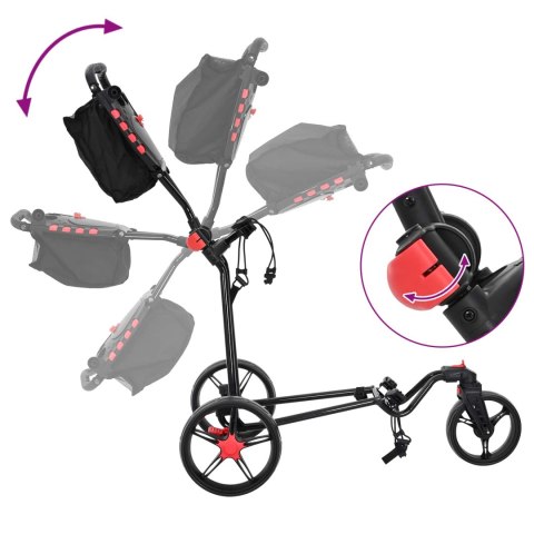 VidaXL Wózek golfowy Czarny 110 x 60 x 132 cm Żelazo