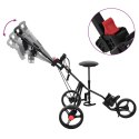 VidaXL Wózek golfowy z siedziskiem Czarny 95 x 69 x 114 cm Żelazo