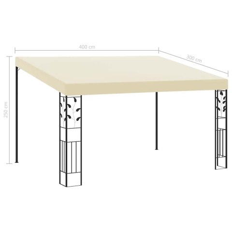 VidaXL Altana przyścienna, 4 x 3 x 2,5 m, kremowa