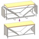 VidaXL Stojak na drewno opałowe z drewnianym blatem, 100,5x35,5x40 cm