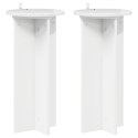 VidaXL Stojak na rośliny 2 pcs Biały wysoki połysk 29,5 x 29,5 x 60 cm
