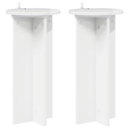 VidaXL Stojak na rośliny 2 pcs Biały wysoki połysk 29,5 x 29,5 x 60 cm