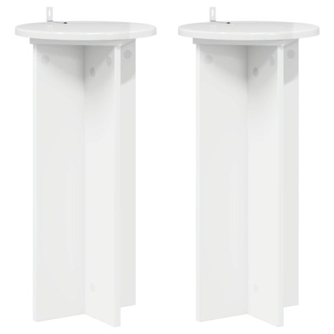 VidaXL Stojak na rośliny 2 pcs Biały wysoki połysk 29,5 x 29,5 x 60 cm