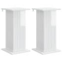 VidaXL Stojak na rośliny 2 pcs Biały wysoki połysk 30,5 x 30 x 60,5 cm