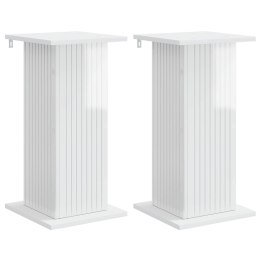 VidaXL Stojak na rośliny 2 pcs Biały wysoki połysk 30,5 x 30 x 60,5 cm
