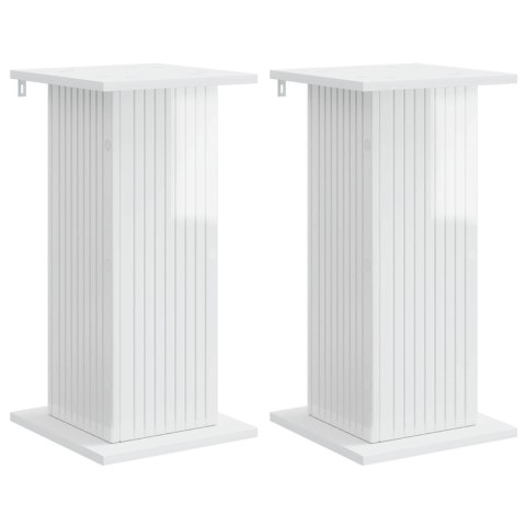 VidaXL Stojak na rośliny 2 pcs Biały wysoki połysk 30,5 x 30 x 60,5 cm