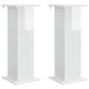 VidaXL Stojak na rośliny 2 pcs Biały wysoki połysk 30,5 x 30 x 80,5 cm