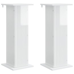 VidaXL Stojak na rośliny 2 pcs Biały wysoki połysk 30,5 x 30 x 80,5 cm