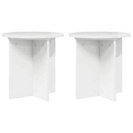 VidaXL Stojak na rośliny 2 pcs Biały wysoki połysk 40 x 40 x 40 cm