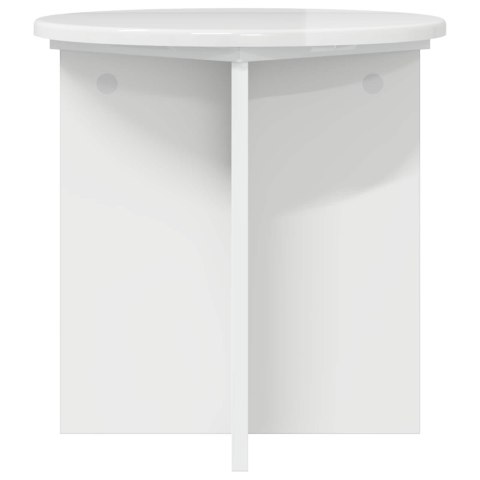 VidaXL Stojak na rośliny 2 pcs Biały wysoki połysk 40 x 40 x 40 cm