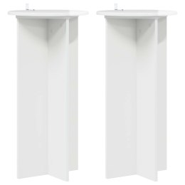 VidaXL Stojak na rośliny 2 pcs Biały wysoki połysk 40 x 40 x 80 cm