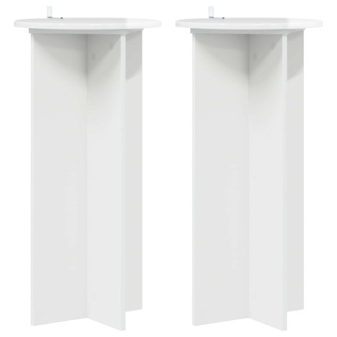 VidaXL Stojak na rośliny 2 pcs Biały wysoki połysk 40 x 40 x 80 cm