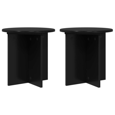 VidaXL Stojak na rośliny 2 pcs Czarny 40 x 40 x 40 cm