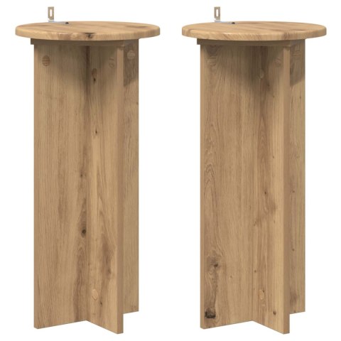 VidaXL Stojak na rośliny 2 pcs Dąb artisan 29,5 x 29,5 x 60 cm