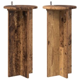 VidaXL Stojak na rośliny 2 pcs Stare drewno 29,5 x 29,5 x 60 cm