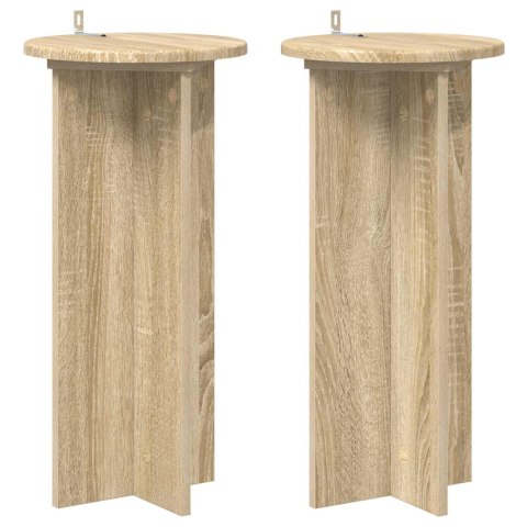 VidaXL Stojak na rośliny 2 pcs dąb Sonoma 29,5 x 29,5 x 60 cm