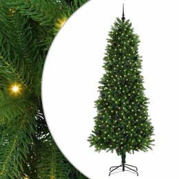 VidaXL Choinka z 300 diodami LED z podstawą Zielony 240 cm PE