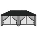 VidaXL Altana z bokami 6 x 3 m Czarny Poliester i Stal 190