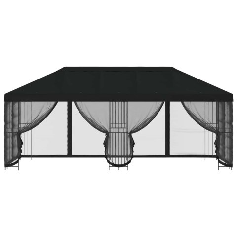 VidaXL Altana z bokami 6 x 3 m Czarny Poliester i Stal 190