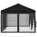 VidaXL Altana z bokami 6 x 3 m Czarny Poliester i Stal 190