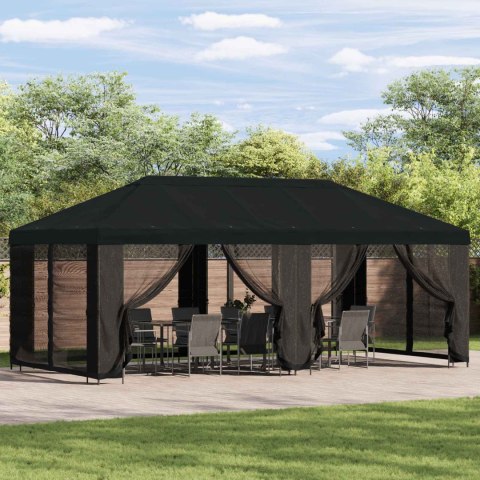 VidaXL Altana z bokami 6 x 3 m Czarny Poliester i Stal 190