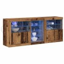 VidaXL Komoda LED Ze LED Lights Stare drewno 162 x 37 x 67 cm
