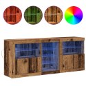 VidaXL Komoda LED Ze LED Lights Stare drewno 162 x 37 x 67 cm