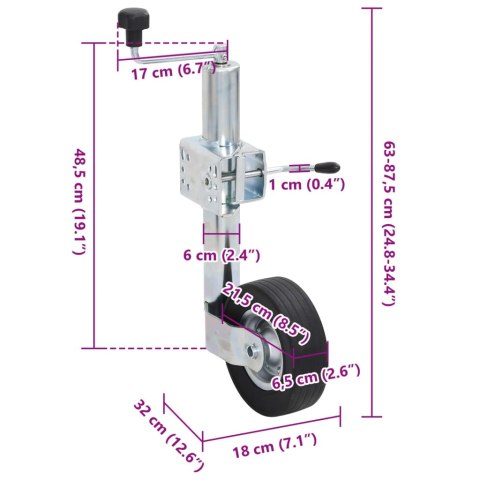 VidaXL Koło kopiujące z zaciskiem, 60 mm, galwanizowana stal