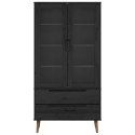 VidaXL Witryna Szklana Czarny 90 x 35 x 175 cm