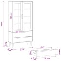 VidaXL Witryna Szklana Czarny 90 x 35 x 175 cm