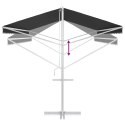 MARKIZA OGRODOWA WOLNOSTOJĄCA ANTRACYTOWY 6X3 M POLIESTER