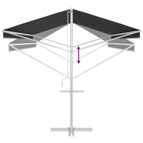 MARKIZA OGRODOWA WOLNOSTOJĄCA ANTRACYTOWY 6X3 M POLIESTER