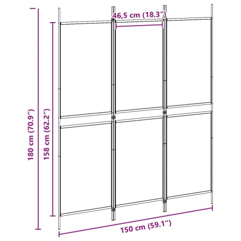 3-PANELOWY PARAWAN BEŻOWY 150X180CM TKANINA