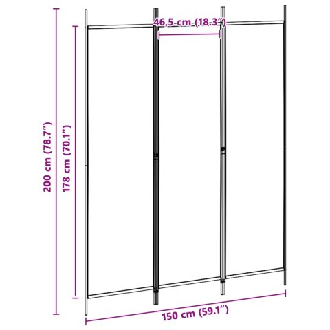 3-PANELOWY PARAWAN BEŻOWY 150X200CM TKANINA