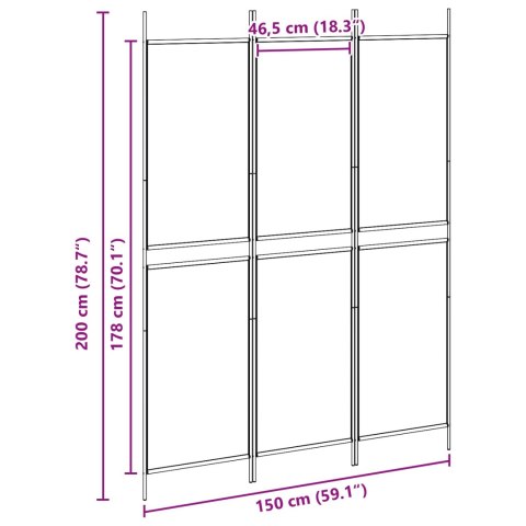 3-PANELOWY PARAWAN BEŻOWY 150X200CM TKANINA