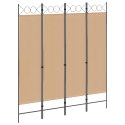 4-PANELOWY PARAWAN BEŻOWY 160X180CM TKANINA