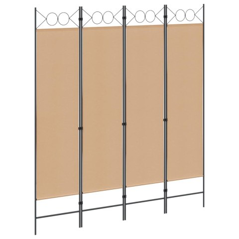 4-PANELOWY PARAWAN BEŻOWY 160X180CM TKANINA