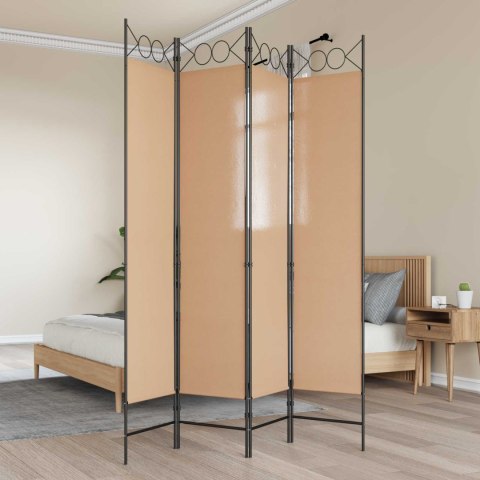 4-PANELOWY PARAWAN BEŻOWY 160X200CM TKANINA