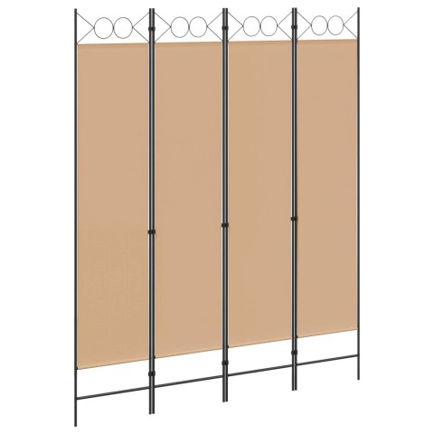 4-PANELOWY PARAWAN BEŻOWY 160X200CM TKANINA