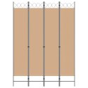 4-PANELOWY PARAWAN BEŻOWY 160X220CM TKANINA